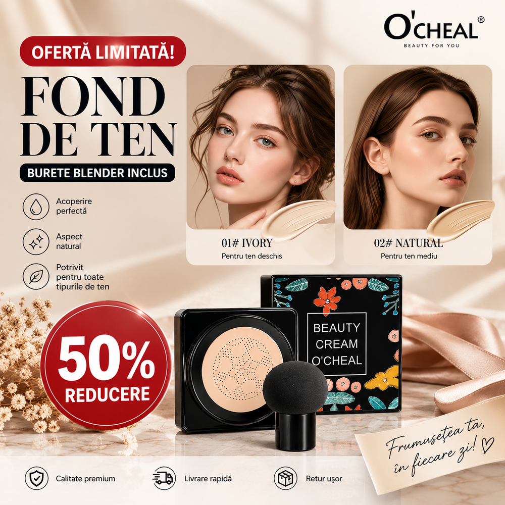 1+1 GRATIS Fond de Ten cu Burete Blender Inclus