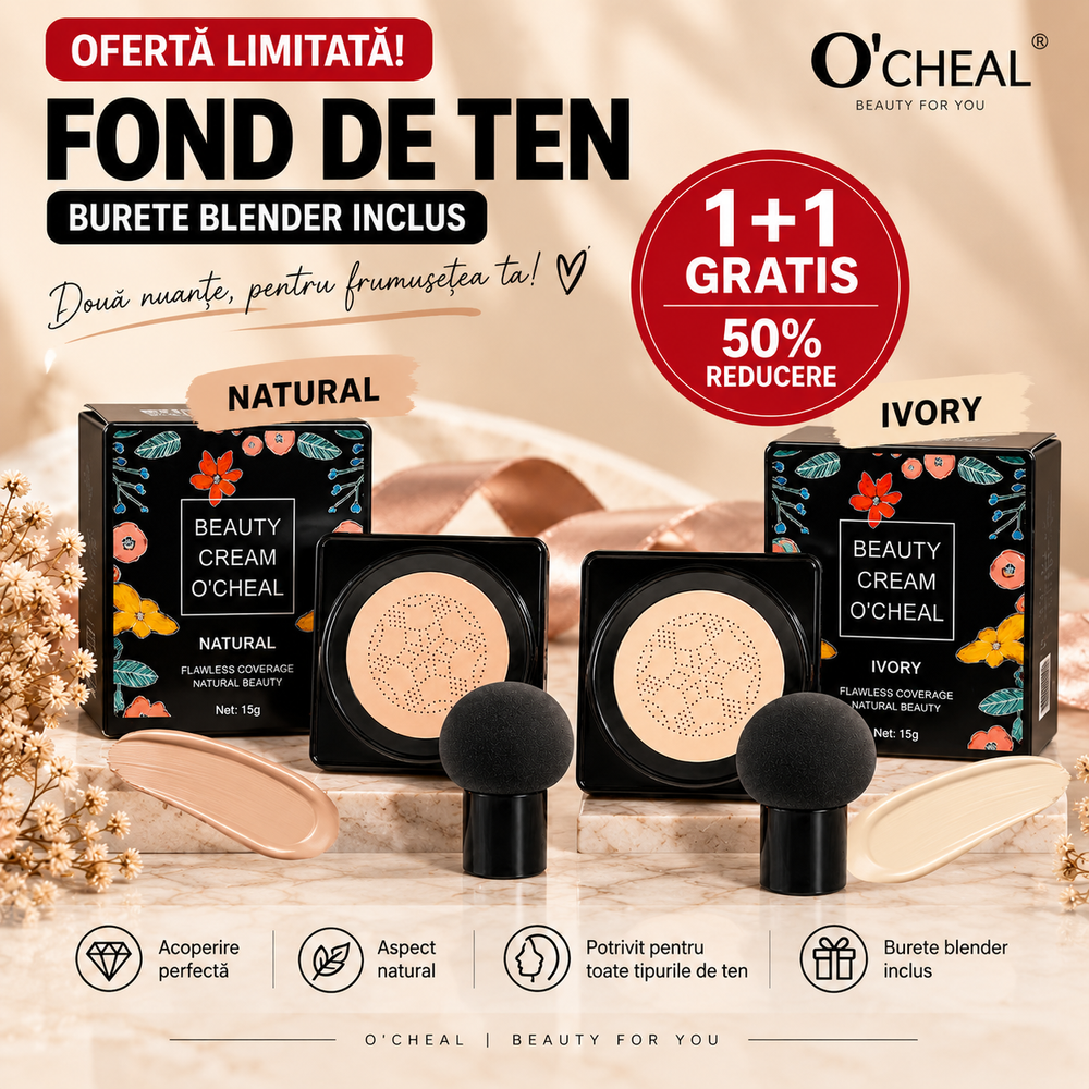 1+1 GRATIS Fond de Ten cu Burete Blender Inclus