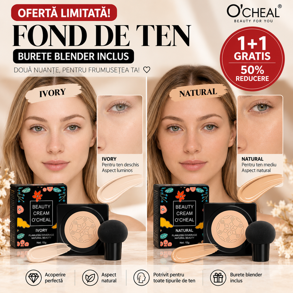 1+1 GRATIS Fond de Ten cu Burete Blender Inclus